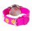 Orologio analogico - design floreale - cinturino in silicone (rosa e viola)